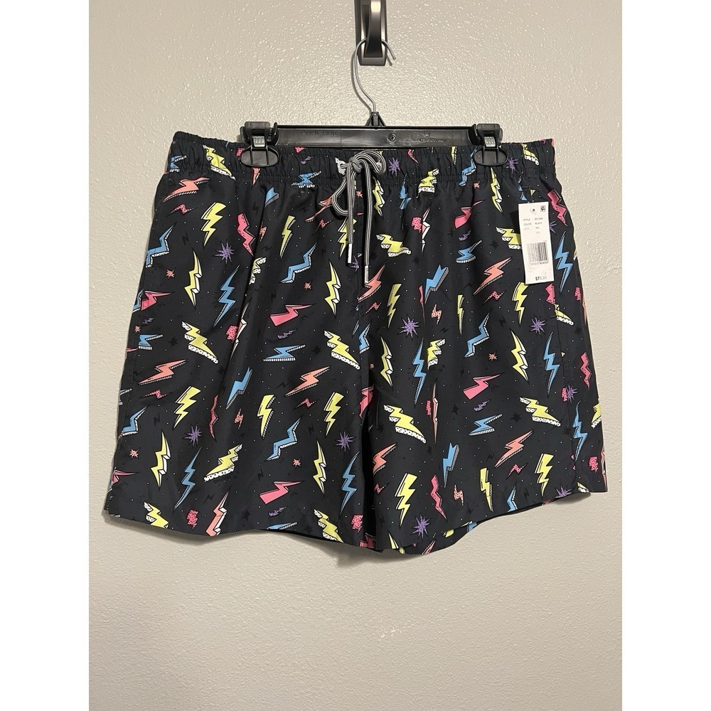 Boardies Board Shorts Mens Size XXL Black Zaps Neon Swim‎ Drawstring NEW